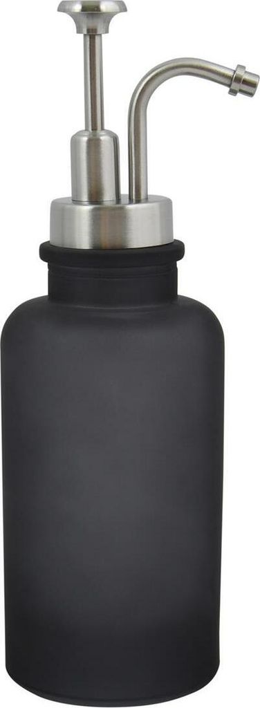 Spirella Seifenspender Yoko" | mit Edelstahlpumpe | Desinfektionsspender | Glas | 300ml | Langliebig und Robust | Grau