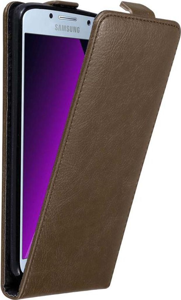 Cadorabo Hülle für Samsung Galaxy A5 2017 Schutz Hülle in Braun Flip Etui Handyhülle Case Cover