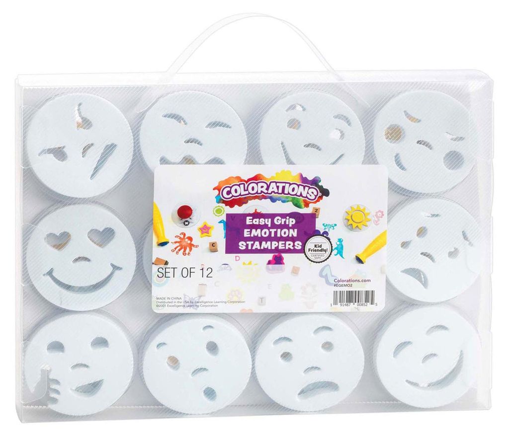 Colorations Stempelset Spielzeug - Easy Grip Emotionsstempel 12 Stück