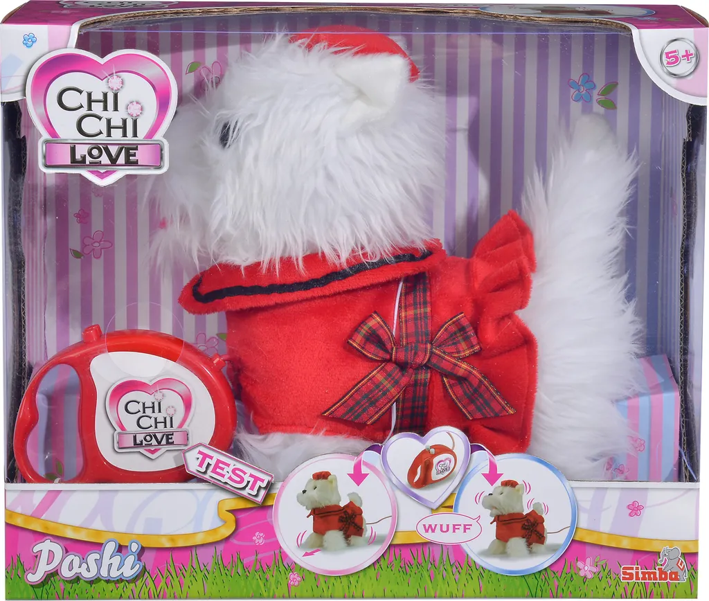 Peluche Chien Westie ChiChi LOVE Poshi 25cm avec accessoire chapeau