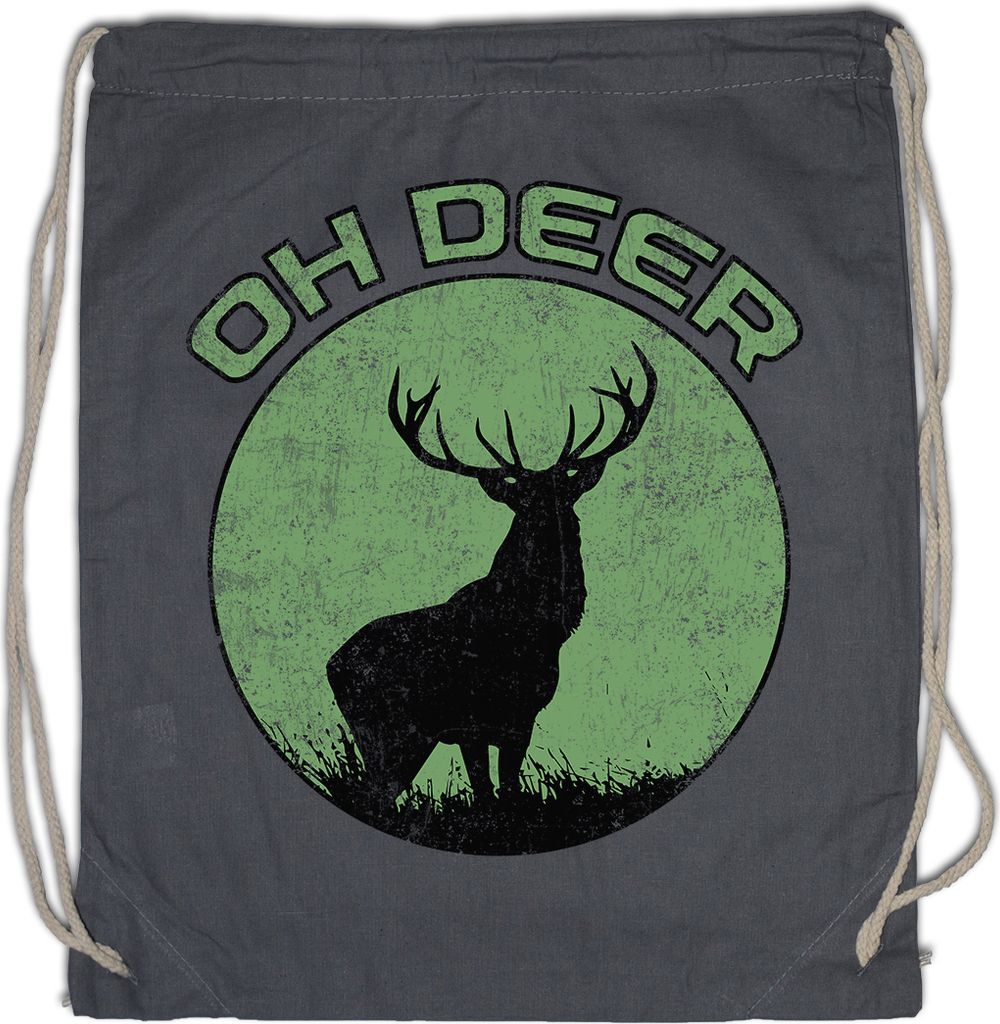 Urban Backwoods Oh Deer, Turnbeutel, Farbe: Grau