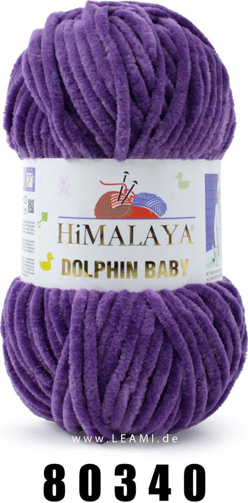 Himalaya Dolphin Baby Wolle 100g Lila Bulky, 120m, Weich Ideal für Kuscheltiere