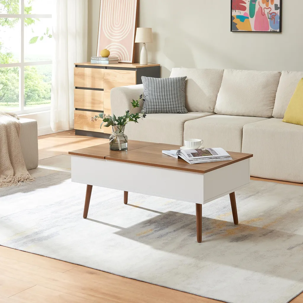 Table basse de séjour gain de place avec rangement interne Flesen