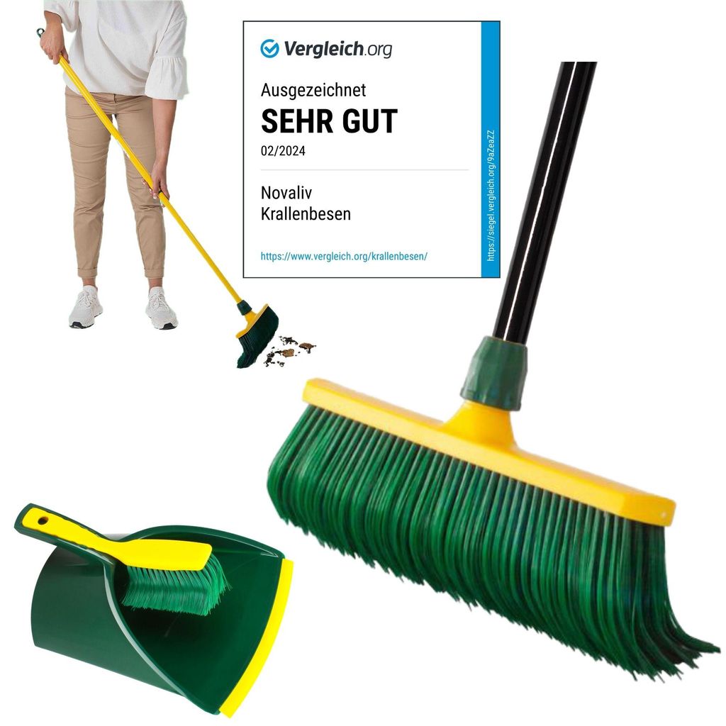 Novaliv Premium Krallenbesen mit Stiel 30cm inkl. Produktbild 