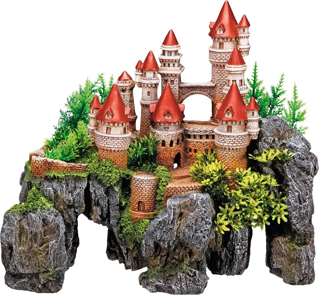 Évitez le stress des poissons avec ce grand château Aqua Ornaments 37cm