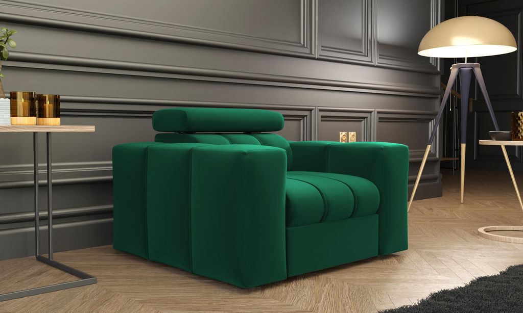 FurMeb24 modern SESSEL KENNO 100 x 90 cm GRÜN