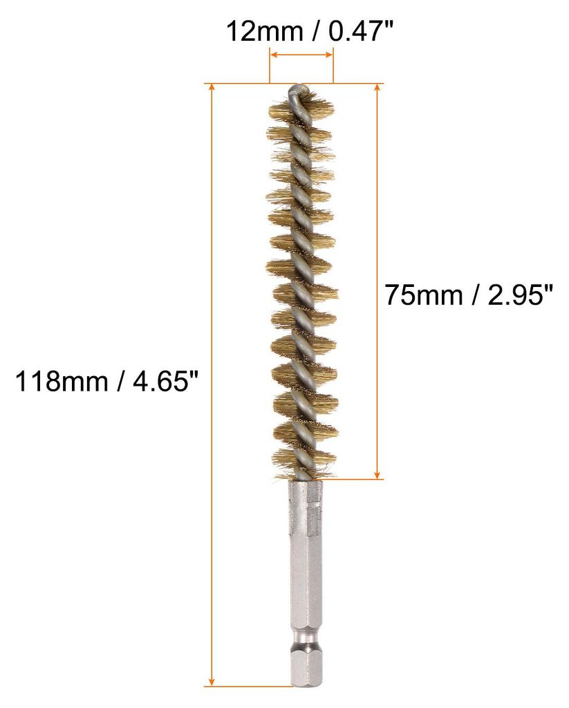 2 Stš¹ck Drahtbš¹rste Bohrmaschine 12mm, Kupfer Heizungsbš¹rste mit Sechskantgriff 6,35mm, Bohrerreinigungsbš¹rste L?nge 118mm fš¹r Polie...