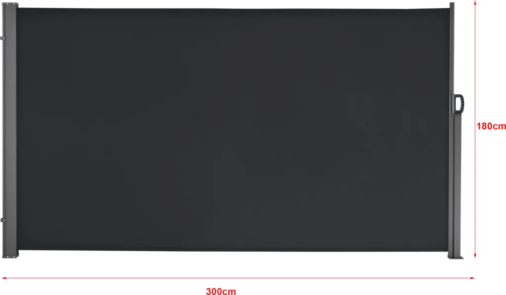Brise-vue latéral 180x300 cm Noir : stop au vis-à-vis et vent sur terrasse
