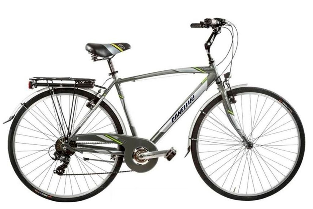 Stadtfahrrad Canellini EGO Aluminium herren 21v - Grau/Lime - Größe 52