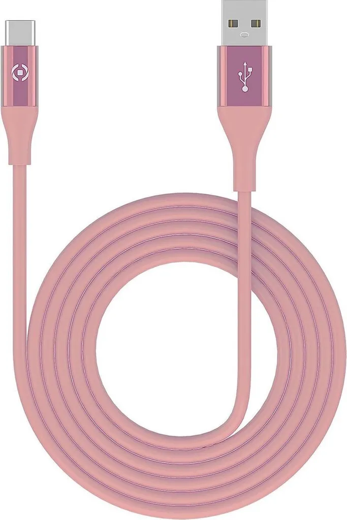 Cavo Dati Celly USB A-C 1m Rosa | USBTYPECCOLORPK Specifiche 2.0 - 2
