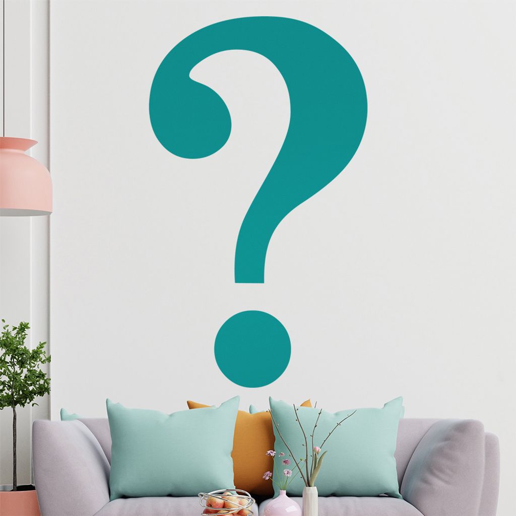 KIWISTAR Fragezeichen Schriftensystem Rhetorik Wandtattoo in 6 Größen - Wandaufkleber Wall Sticker - Dekoration, Küche, Wohnzimmer, Schlafzimmer...