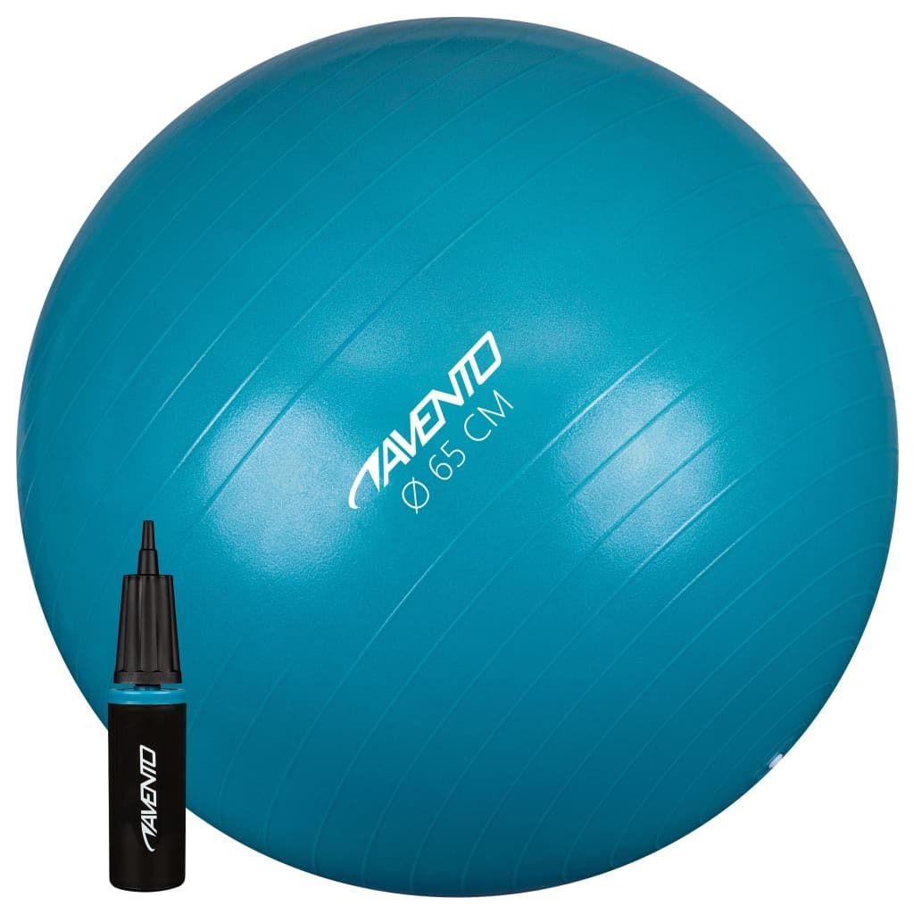 Avento Fitness-/Gymnastikball + Pumpe Durchm. 65 cm Blau