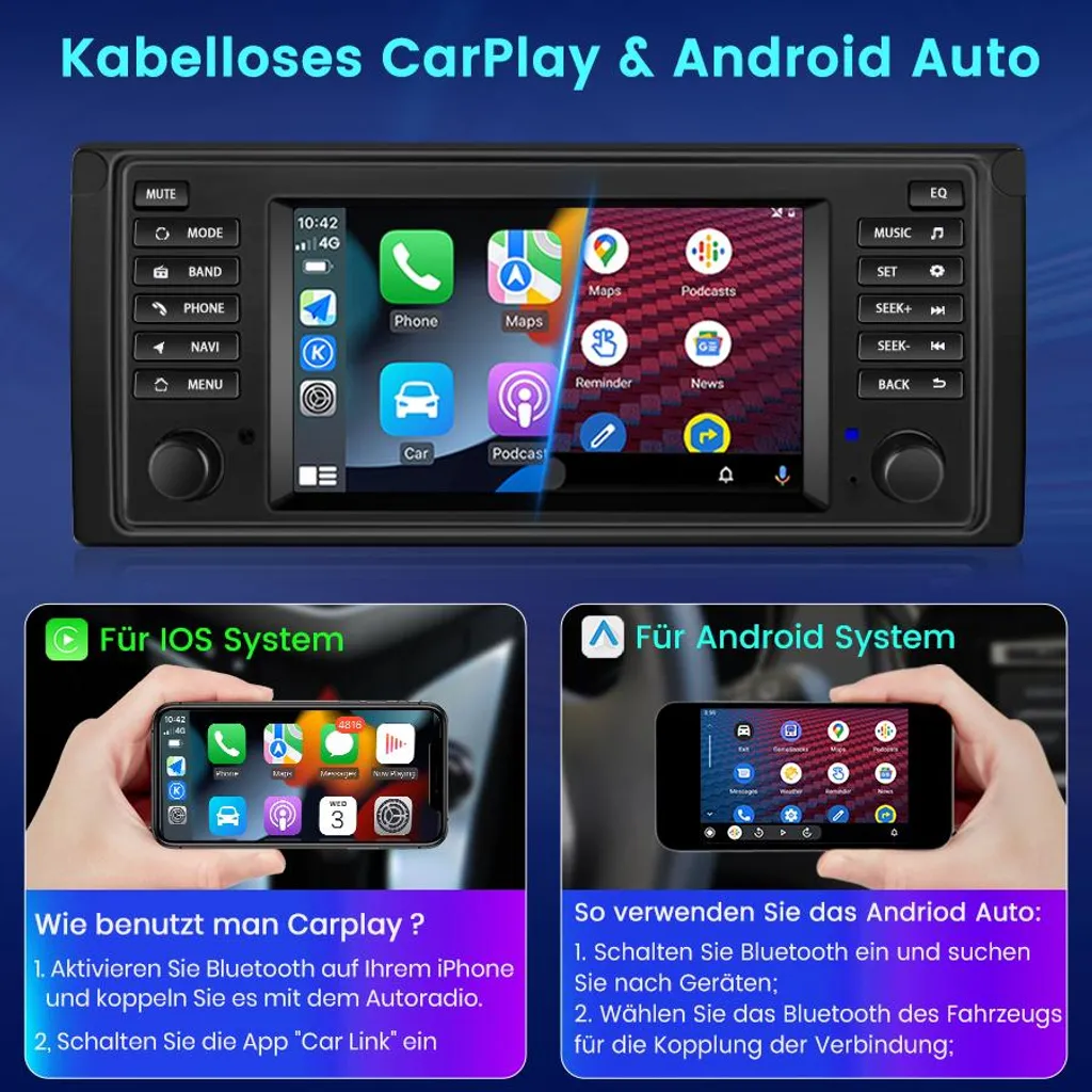 Autoradio BMW X5 E53 7" Android 13 CarPlay GPS: Offerta Imperdibile - 5
