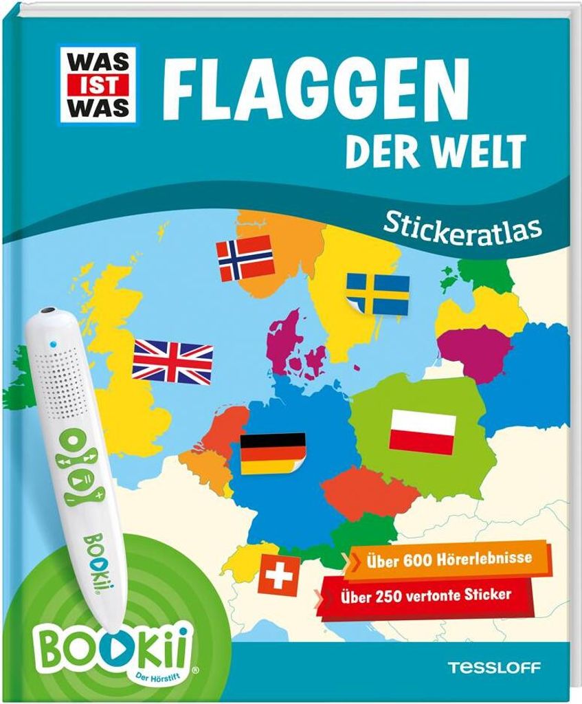 BOOKii WAS IST WAS Stickeratlas Flaggen der Welt.