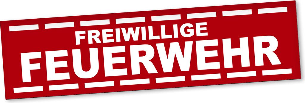 PantherPixel Freiwillige Feuerwehr Magnetschild Auto Feuerwehrauto Magnetfolie Geschenkidee 60 x 16 cm REFLEKTIEREND