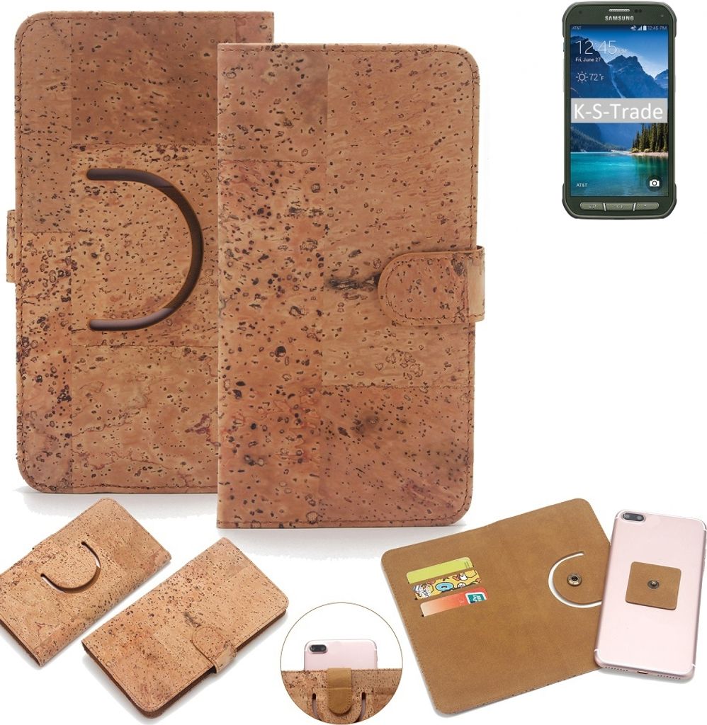 K-S-Trade Handy Hülle Schutz Hülle kompatibel mit Samsung Galaxy S5 Active Handyhülle Schutzhülle Korkhülle Kork-Hülle 1x