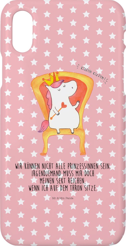 Mr. & Mrs. Panda Iphone 10 Handyhülle Einhorn König - Rot Pastell - Geschenk, Unicorn, Cover, Kaiser, Handy, Präsident, Hülle, X, Krone, Bundes...