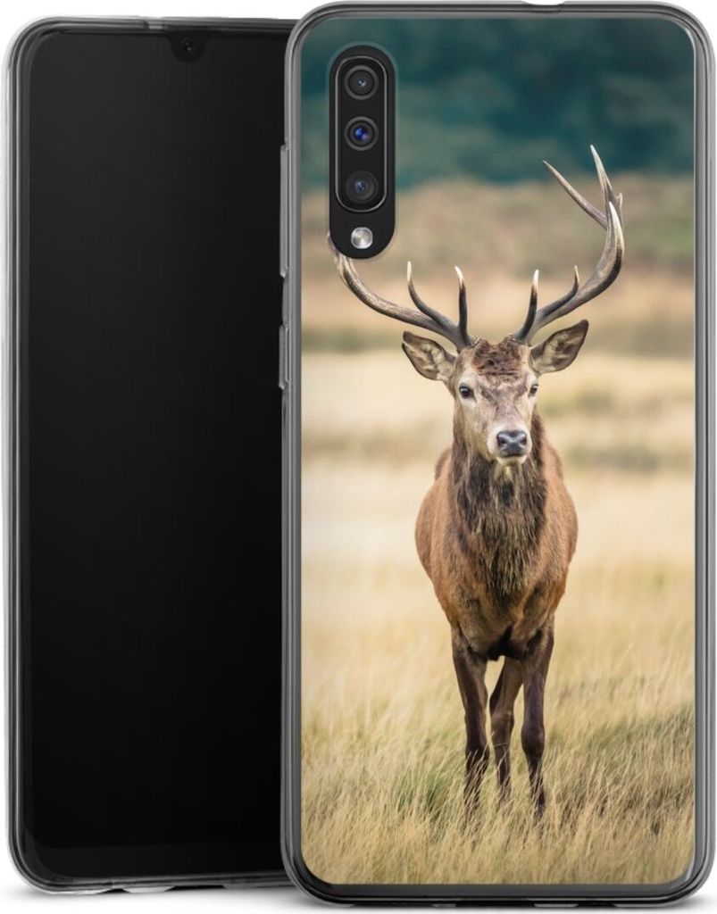 DeinDesign Handyhülle für Samsung Galaxy A50 Silikon Hülle Case Smartphone Schutzhülle Hirsch Wald Wiese
