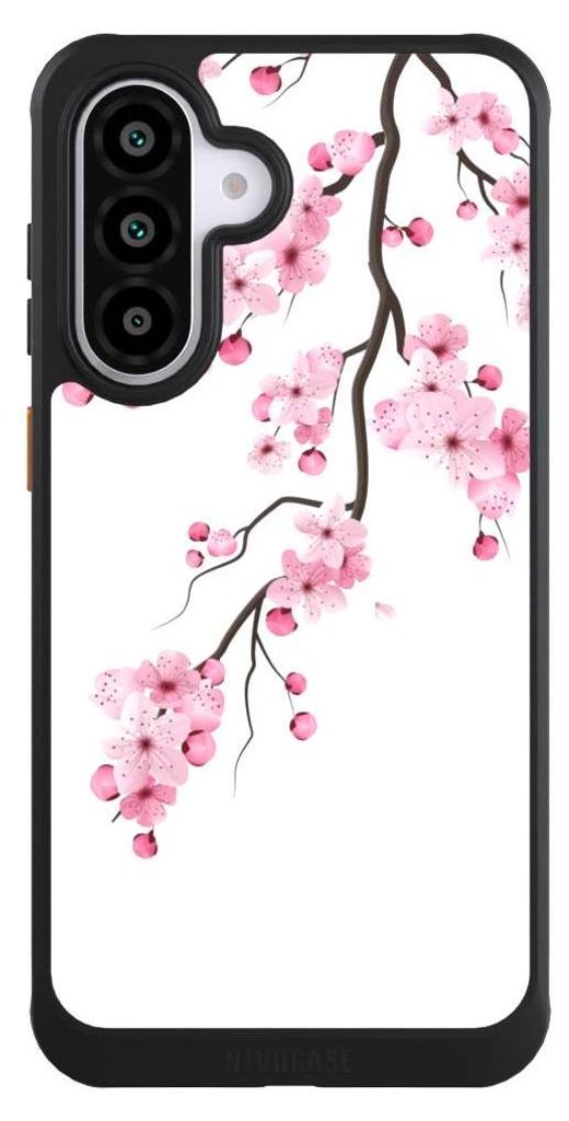 NIVOCASE Hülle für Samsung Galaxy A56 5G Handyhülle NIVOcore Case Schwarz Asien Japan Kirschblüten