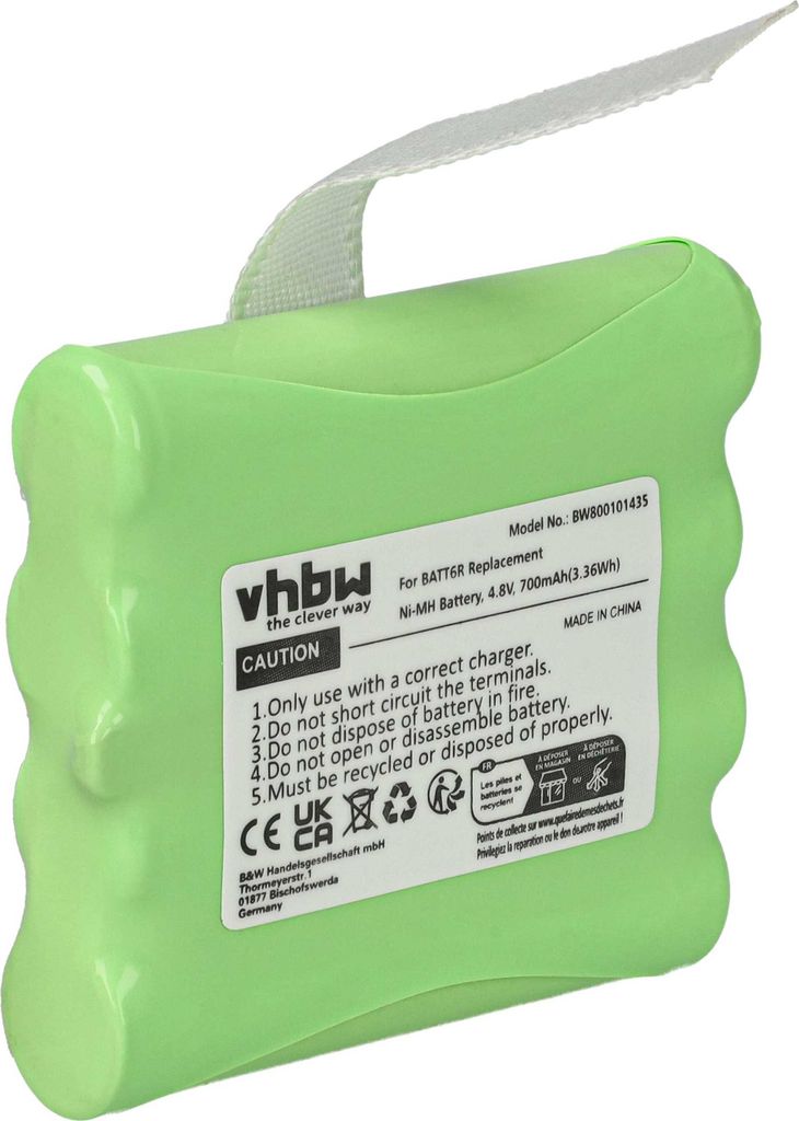 vhbw Akku kompatibel mit Midland LXT324, LXT323, LXT335, LXT330, LXT340, LXT345, LXT322, LXT320 Funkgerät, Walkie Talkie (700 mAh, 4,8 V, NiMH)
