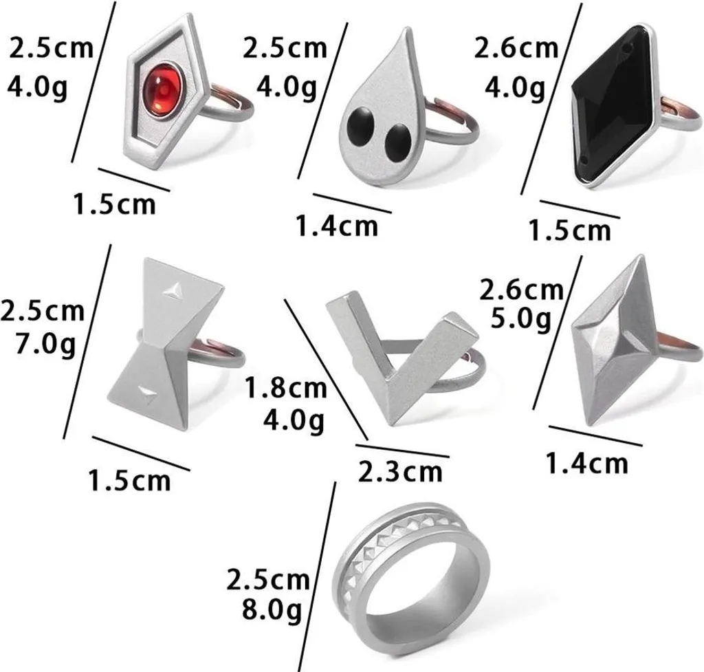 Accessori Feste Anime: Set Anelli Regolabili per Gadget e Cosplay