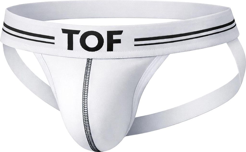 TOF Paris - Herren Jockstrap Unterwäsche - French Jock White - 1x Größe L