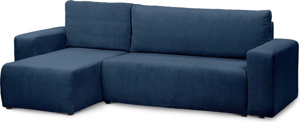 Ecksofa mit Schlaffunktion 3-Sitzer - Stoff POSO 05 Blau