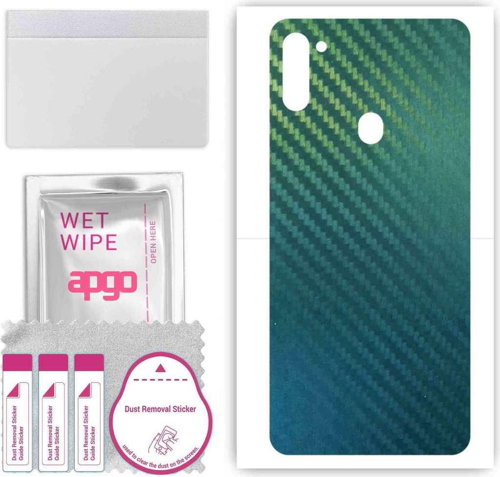 apgo Rückseite Schutzfolie, Skin, kompatibel mit Samsung Galaxy A11, Hinten Displayschutzfolie aus Vinylfolie, kratzfest, einfache Montage - Kohle...