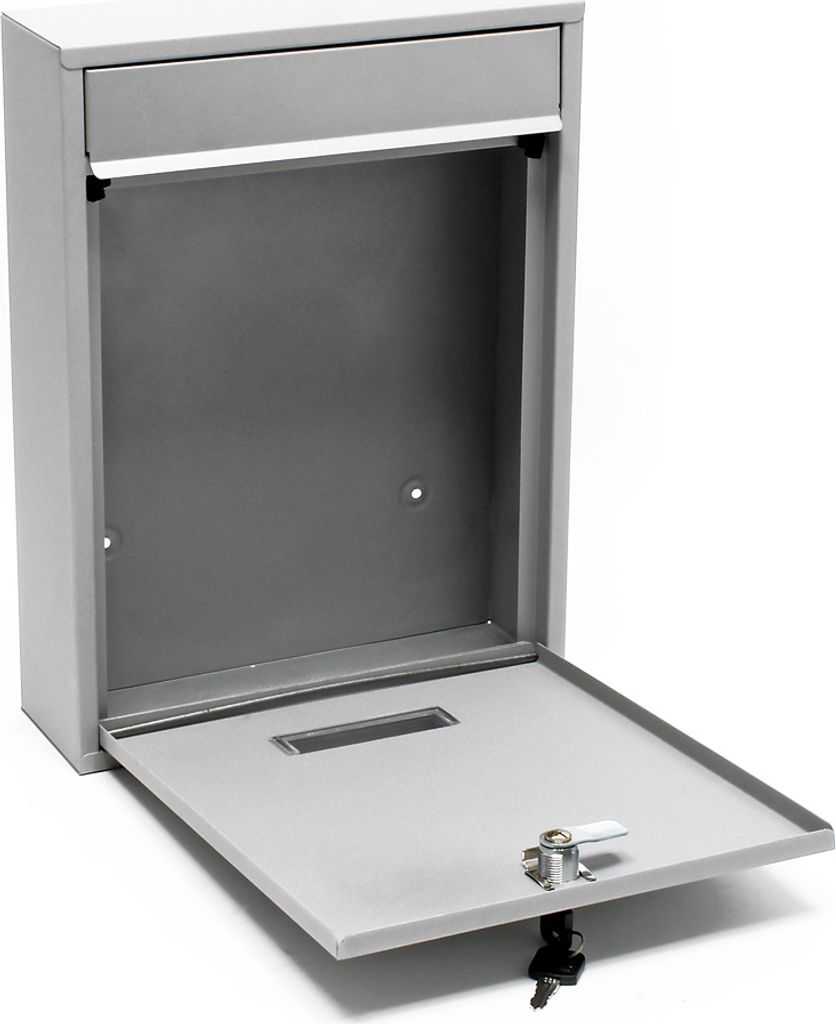Wiltec Briefkasten silberfarben V10 Postkasten mit Produktbild 2
