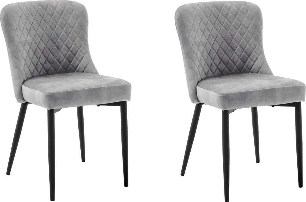 Lot de 2 chaises Aboshi grises avec ressorts ensachés 46x85x58 cm