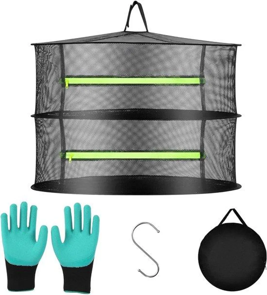 Lot de 4 filets de séchage pliables pour plantes et fleurs - 60 cm