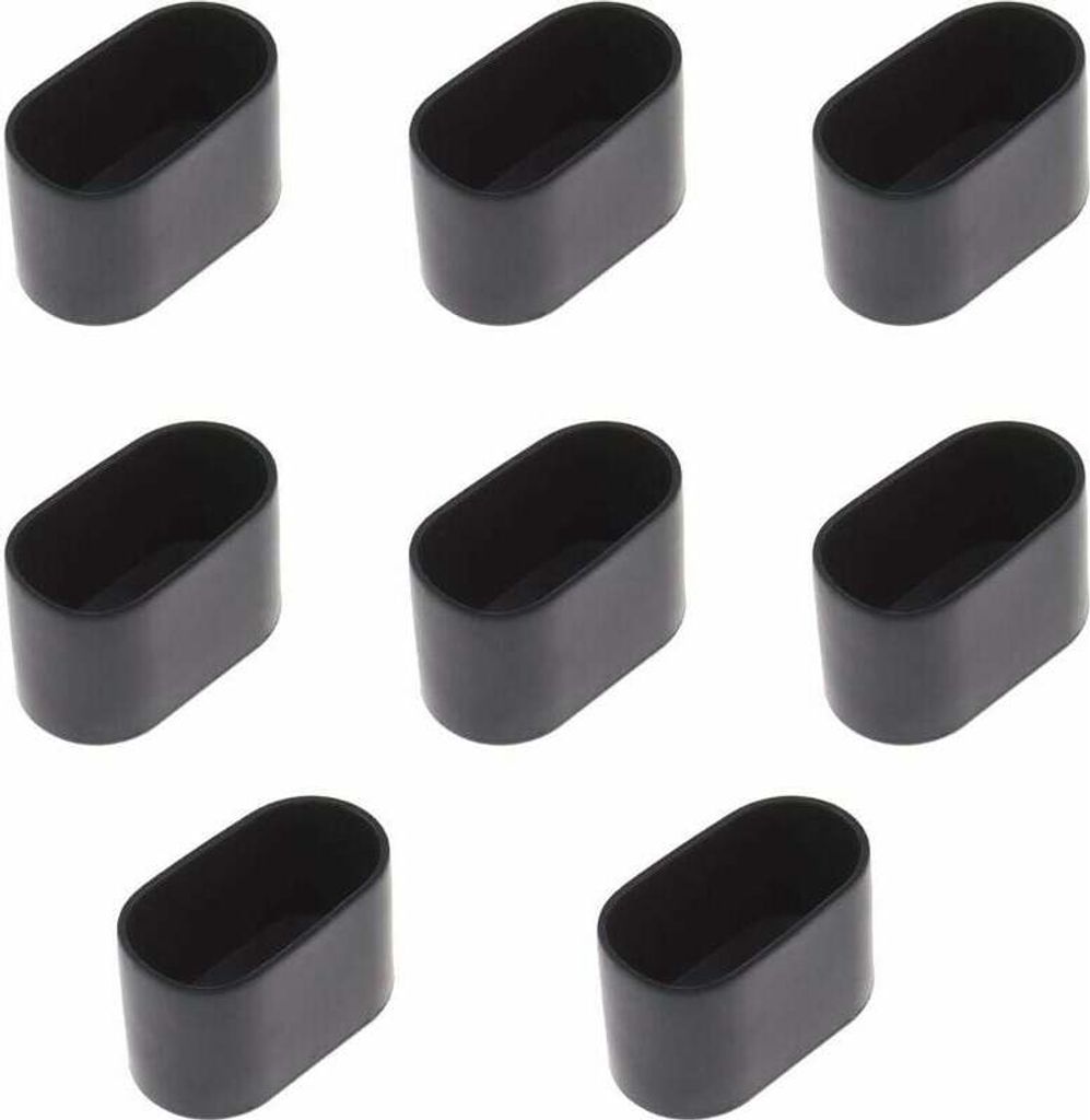 Set mit 8 ovalen Tisch- oder Stuhlbeinkappen, Weichgummi, Produktbild 