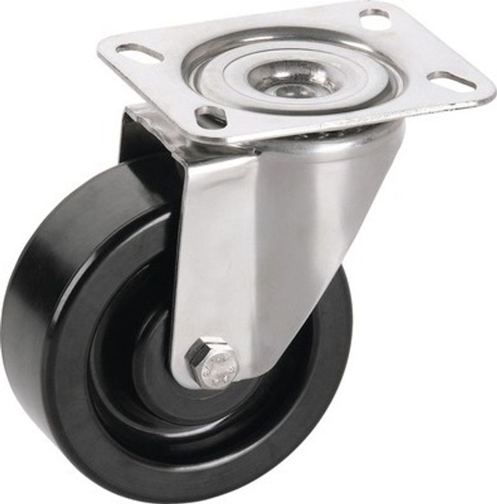 Tarrox Phenolharz Lenkrolle 80x35 mm bis 150 kg, hitzebeständig bis 250°C, Plattengröße 80x60 mm