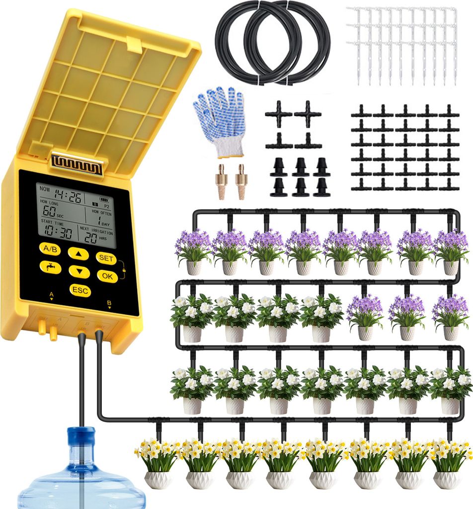 Solar-Tropfbewaesserungssystem mit Doppelpumpe und Produktbild 