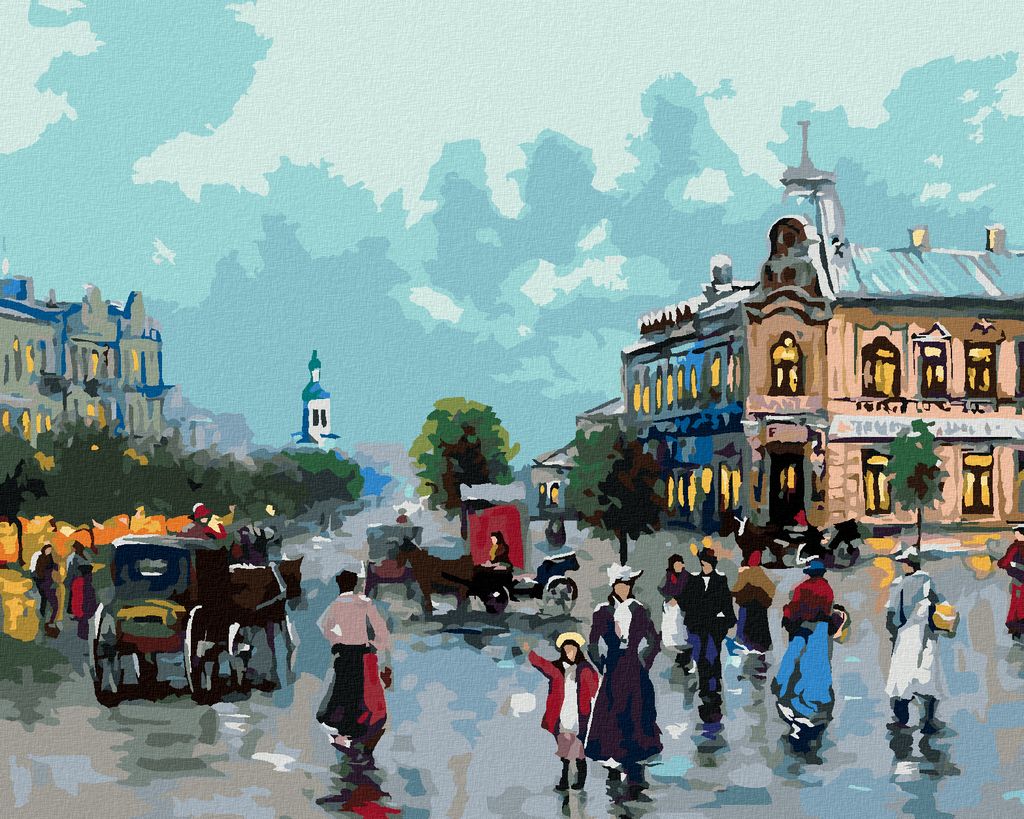 Zuty - Malen nach Zahlen - ALTE STADT, 40x50 cm, mit Keilrahmen (bereits gespannt)