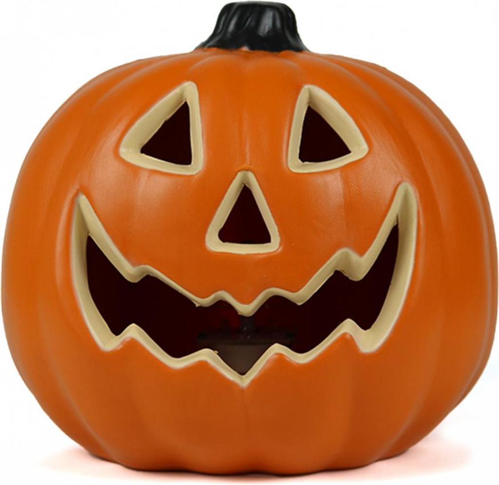 Klassischer Halloween Kürbis mit LED Licht 22 cm