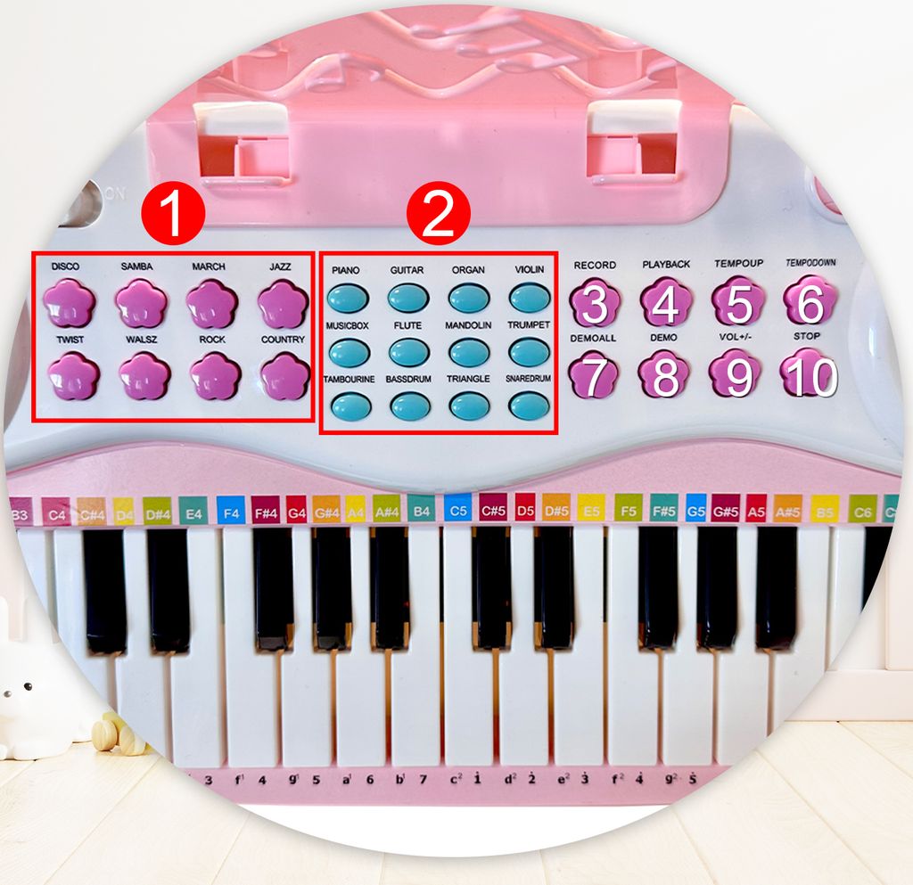 MalPlay Kids Piano | 37 kláves | Mp3 keyboard | stojan a Obrázek produktu 15