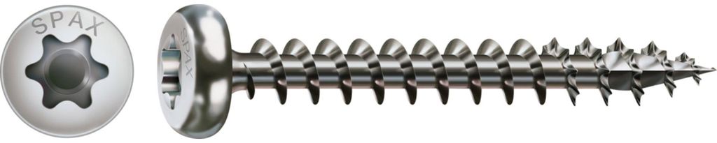 SPAX Halbrundkopfschraube Edelstahl A2 Vollgewinde 20 mm Produktbild 