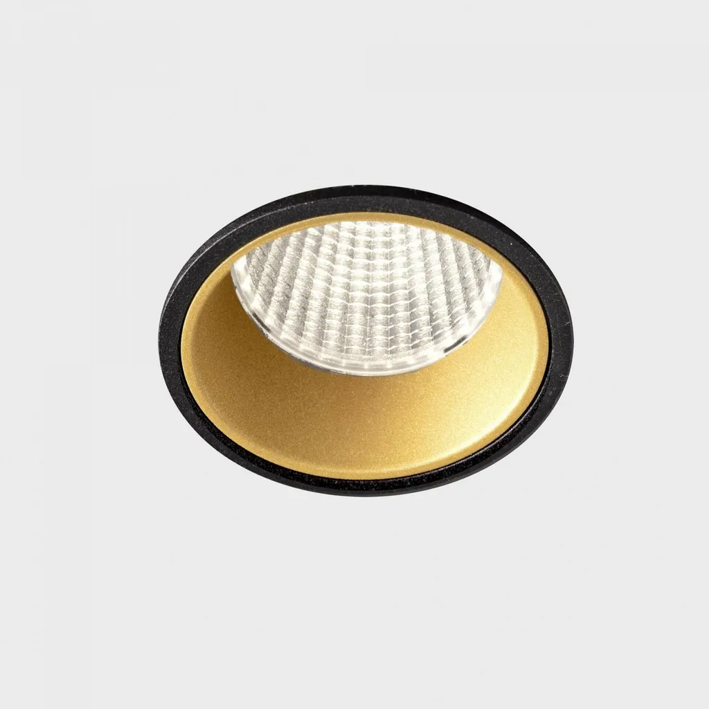 Luminaire encastré LED Versus 80 mm 15W DALI Noir Doré pour Plafond Design