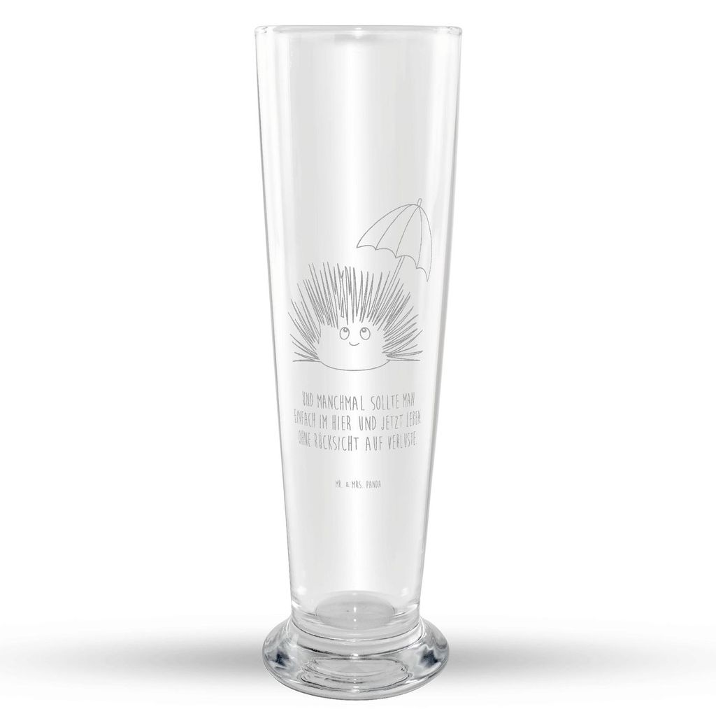 Mr. & Mrs. Panda Bierglas Seeigel - Transparent - Geschenk, Bier Glas, Mr Mrs Weizenglas, Leben, Urlaub, Achtsamkeit, Hier und Jetzt, Weizenbier, W...