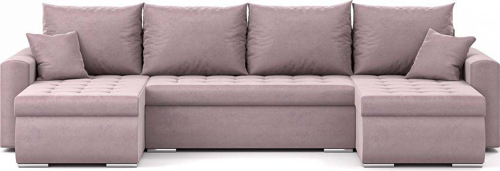 Ecksofa Luis, Eckcouch U-Form, Sofa, Couch, mit Schlaffunktion, Bettkasten, dekorative Steppung, Polstermöbel, Riviera 62