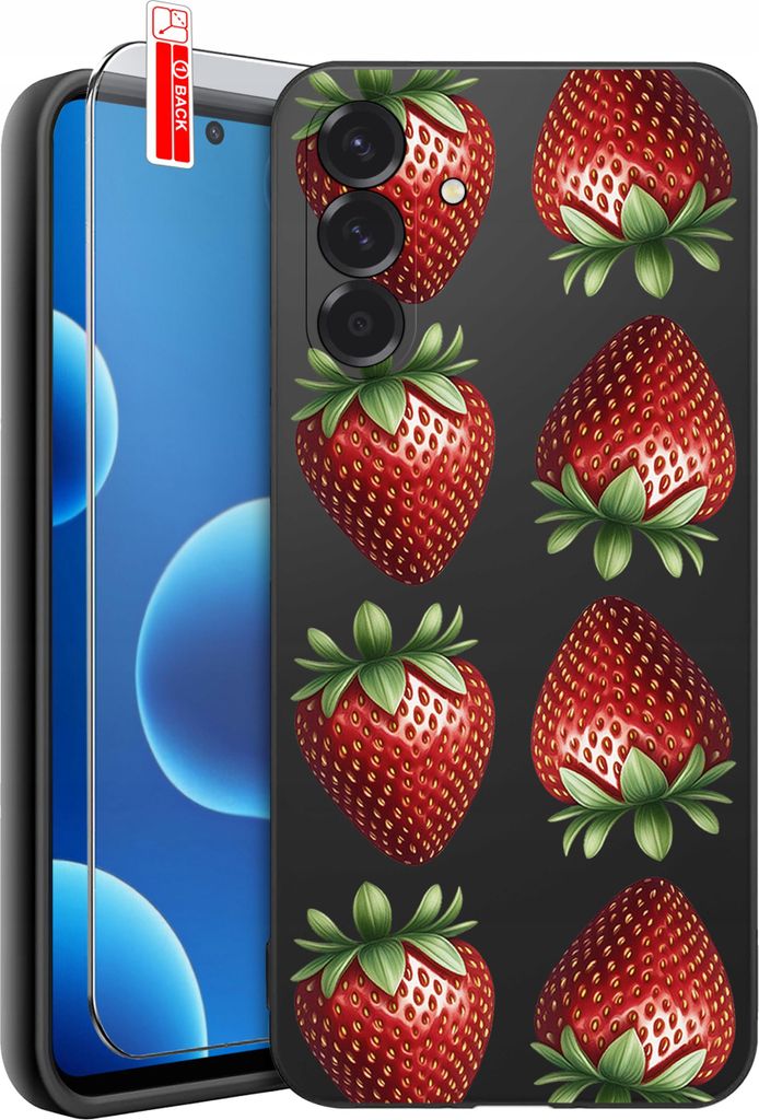 ETUI für Samsung A56 5G FRÜCHTE ERDBEEREN WASSERMELONEN KIWI KIRSCHEN AVOCADO + GLAS