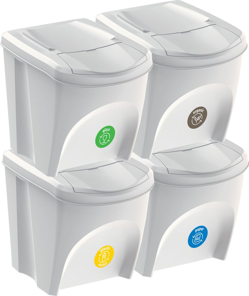 Abfallbehälter 25 l sortibox set4 pcs. Asche