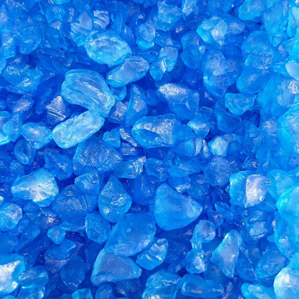 GLASSTEINE 4-10mm. Glaskies 1kg. BLAU Produktbild 