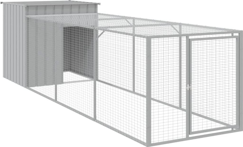 vidaXL Klec pro kuřata s výběhem světle šedá 110x405x110 cm Obrázek produktu 