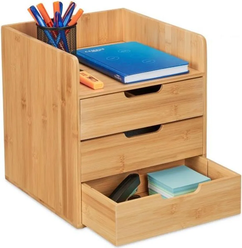 Organizer Scrivania Moderno 3 Cassetti - Sistema Archiviazione A4