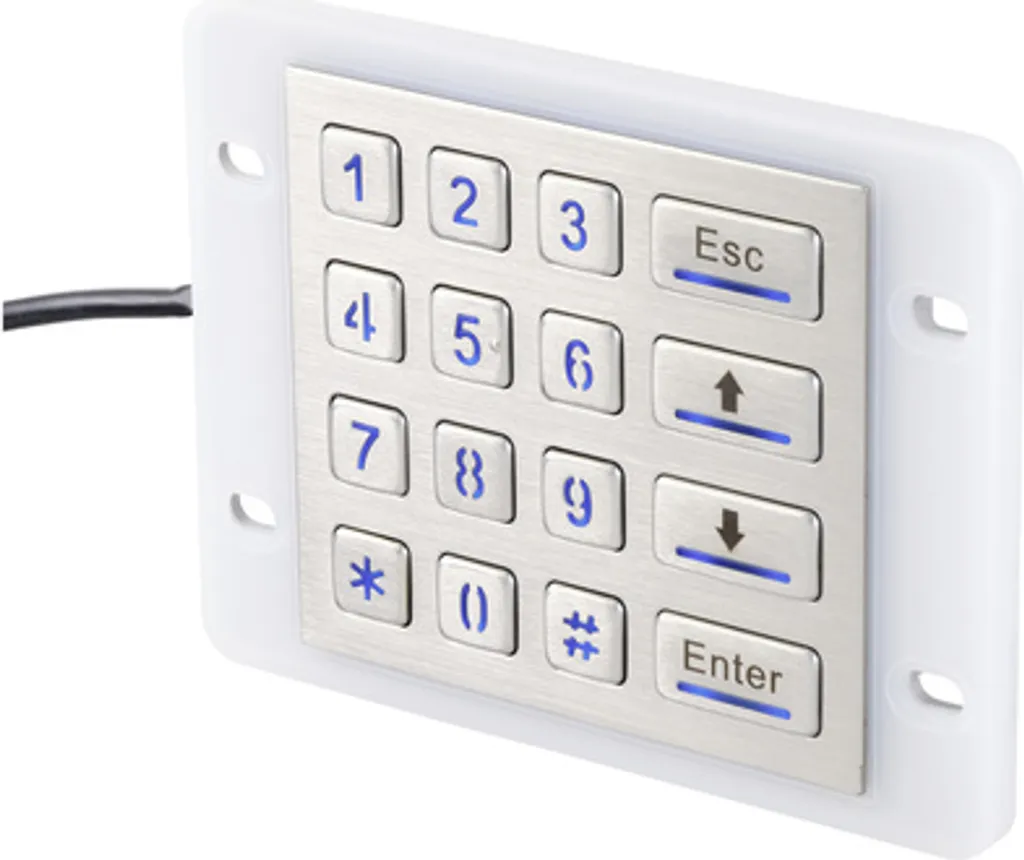 Clavier numérique USB Industriel et Médical IP68 Acier Inoxydable Lavable