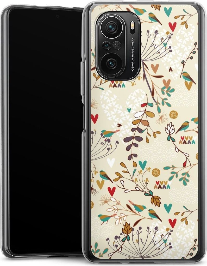 DeinDesign Handyhülle für Xiaomi Mi 11i Silikon Hülle Case Smartphone Schutzhülle Blumen Retro Vogel