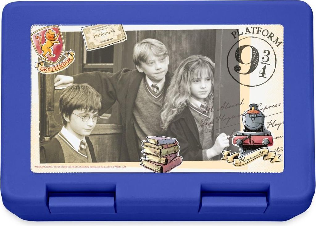 Spreadshirt Harry Potter mit Freunden In Der Schule Brotdose Lunchbox, One size, Royalblau