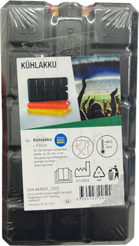 Kühlakku 3 Stück Maße: ca. 15 x 8 x 2 cm Kälteakku Kühlpack Kühlpad Gefrierakku